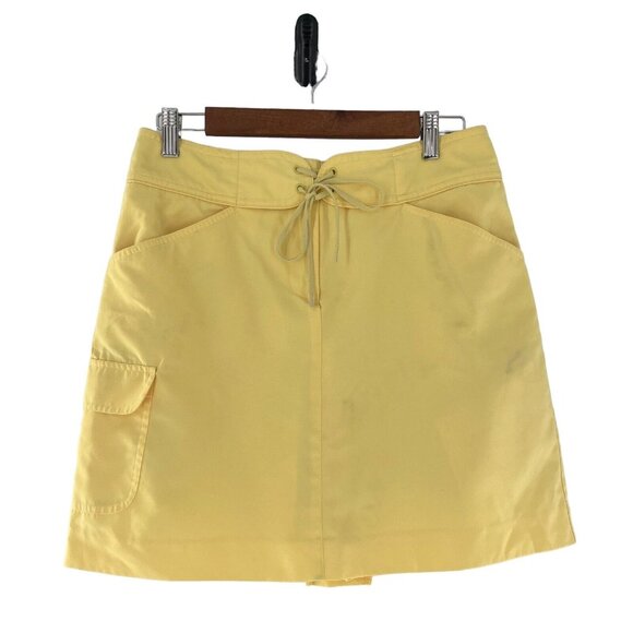 Izod Ladies Yellow Skort With Tie Waist & Pocket Design Size 4 Golf Tennis Skirt - Picture 1 of 10